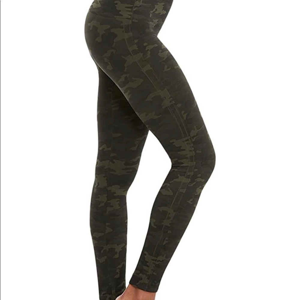 Spanx seamless green camo leggings